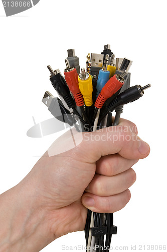 Image of different cables in the hand