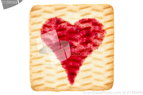 Image of Cookie with blueberry jam  heart