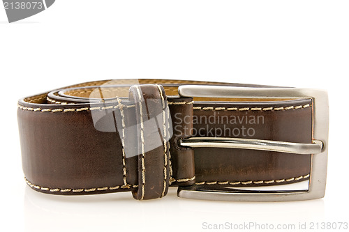 Image of brown leather men's belt 