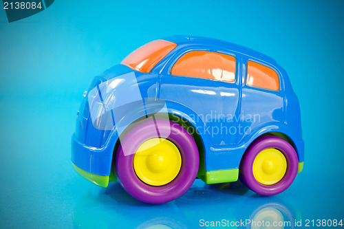 Image of  car toy over a blue background