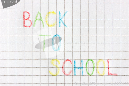 Image of Paper sheet  with text	 "Back to school"
