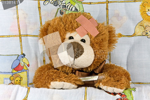 Image of ill brown Teddy-bear