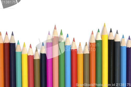 Image of row of colorful pencils