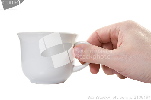 Image of hand with white cup