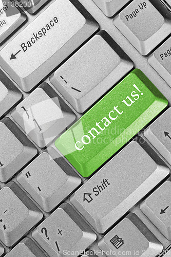 Image of  Keyboard green key -"contact us"