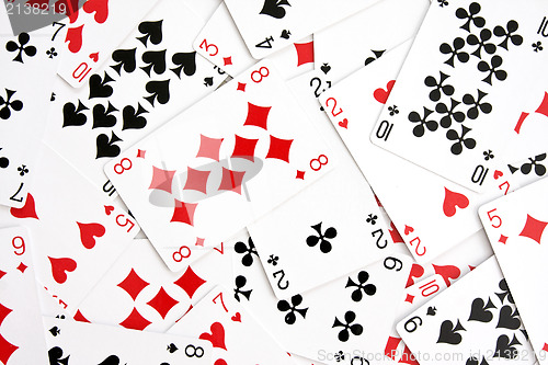 Image of background made with playing cards 