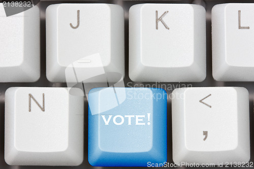 Image of keyboard with  with vote key 