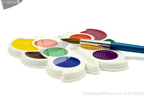 Image of Watercolor paint with brush