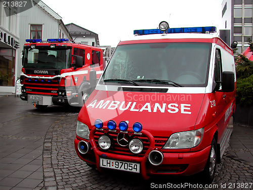 Image of Ambulance and firetruck