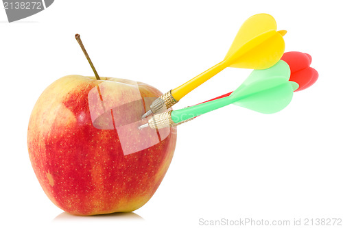 Image of Apple with three darts