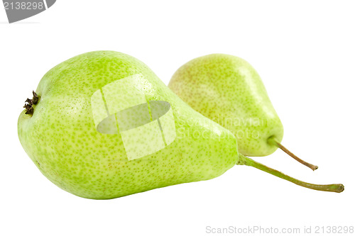 Image of two  pears isolated on white 