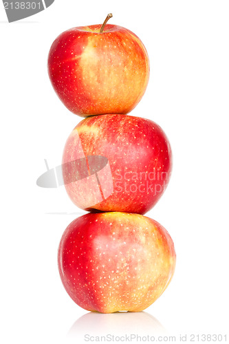 Image of Three red stacked apples