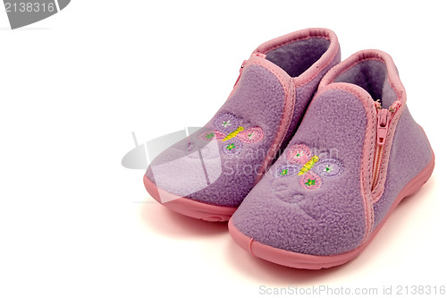Image of purple warm baby shoes
