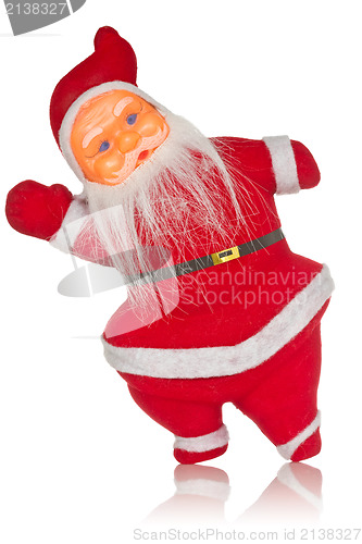 Image of  Santa Claus dancing on white background