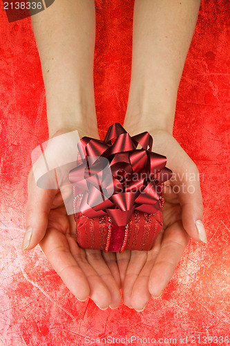 Image of Gift in woman hands
