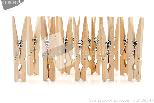 Image of group of wooden clothes pins