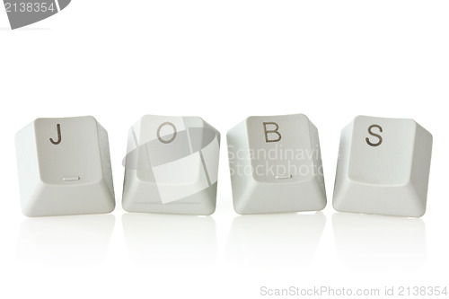 Image of keyboard  keys spelling jobs