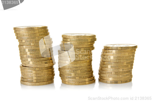 Image of three stacks of coins 