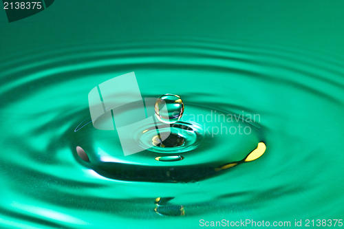 Image of calm droplet splash in a water