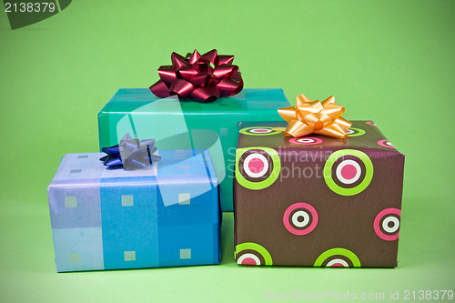 Image of three colorful gifts 