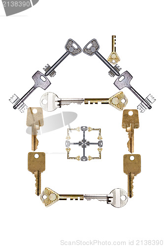 Image of house icon made from keys