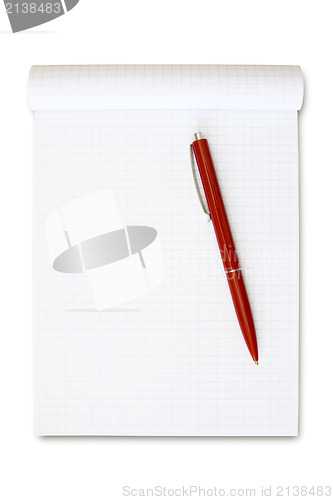 Image of note book with red pen