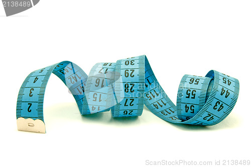 Image of measuring tape  on white background