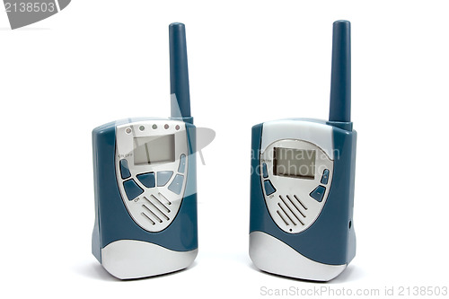 Image of Two blue walkie-talkie