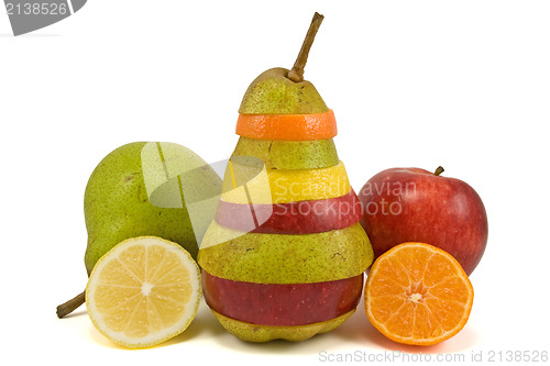 Image of fruits on white background