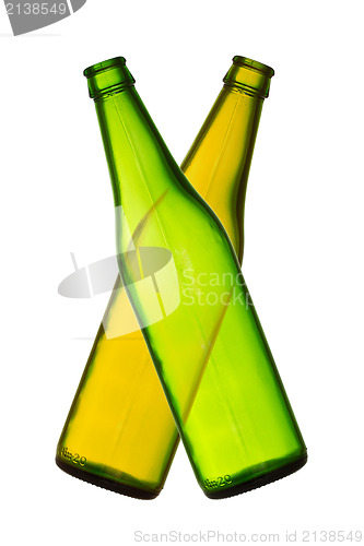 Image of two empty beer bottles