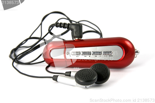 Image of red portable music player