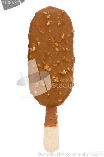 Image of chocolate ice cream with  almonds