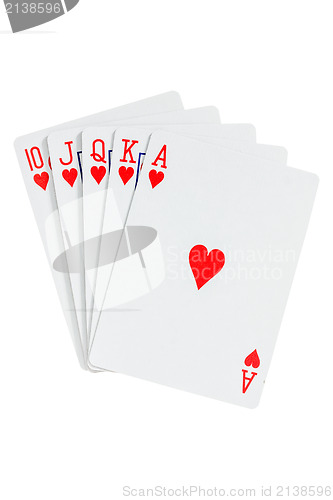 Image of Royal straight flush playing cards