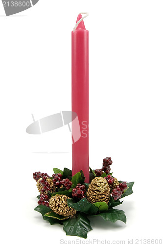 Image of Traditional Christmas red candle 