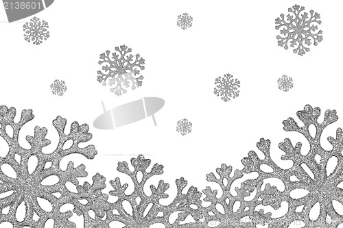 Image of Silver shiny snowflakes fall