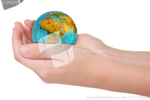 Image of hands with a globe