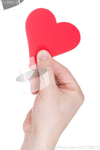 Image of Red  paper heart in hand