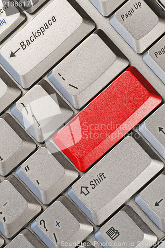 Image of Computer keyboard with red button
