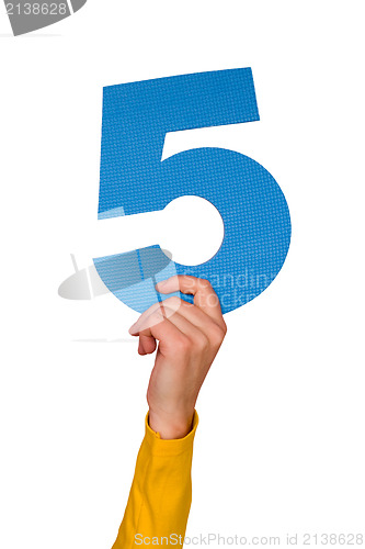 Image of number five in hand