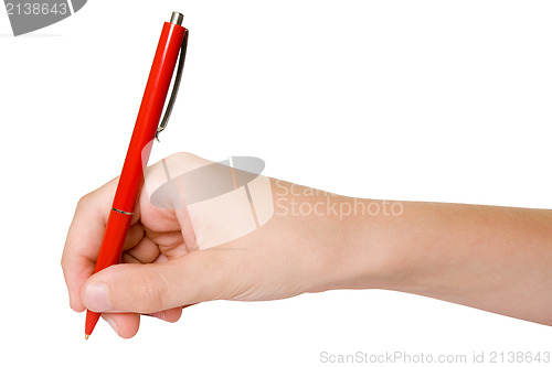 Image of hand with red pen