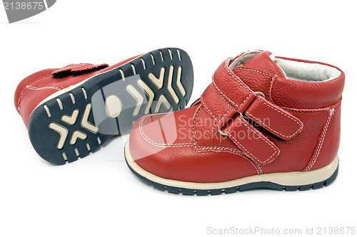 Image of Pair of child's red shoes