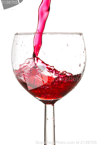 Image of red wine pouring into glass