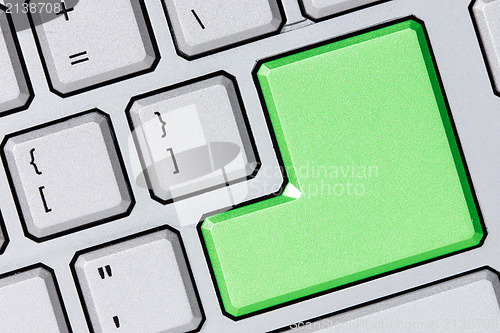 Image of Keyboard with green Enter key