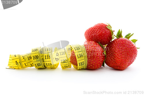 Image of Strawberries with measure tape