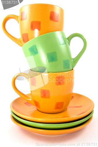 Image of three colorful cups