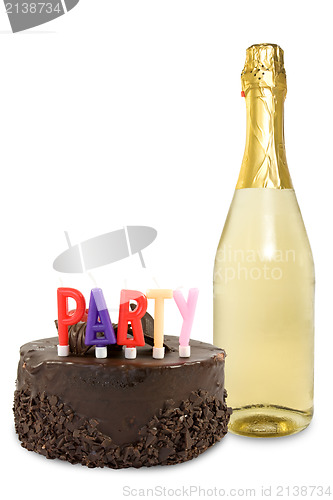 Image of party cake and champagne