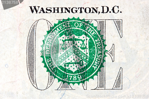 Image of Detail of one dollar bill