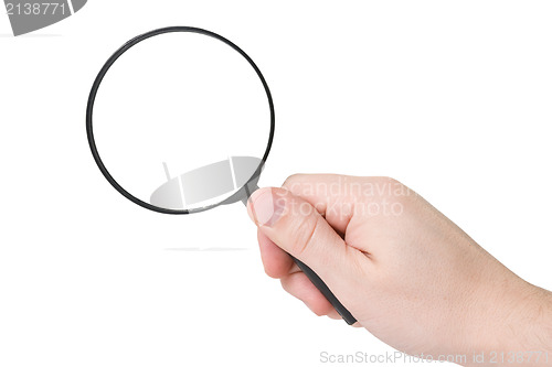 Image of Magnifying glass in hand