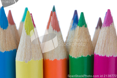 Image of close up  of color pencils crayons