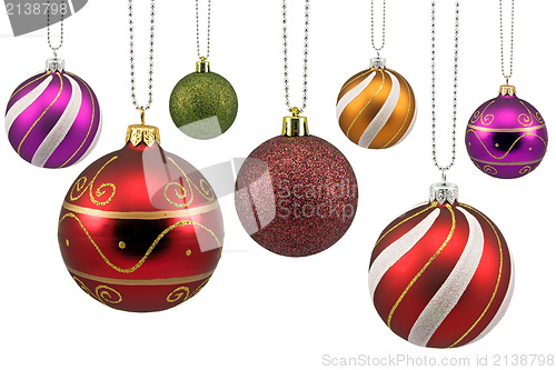 Image of colorful ornate christmas baubles